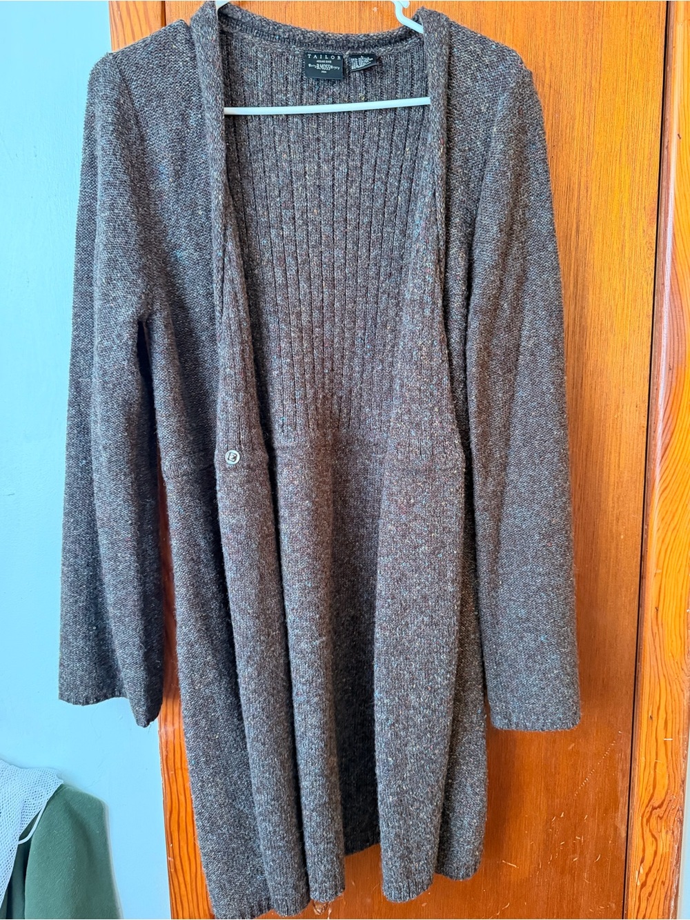 Tailor B. Moss Brown Long Open Cardigan